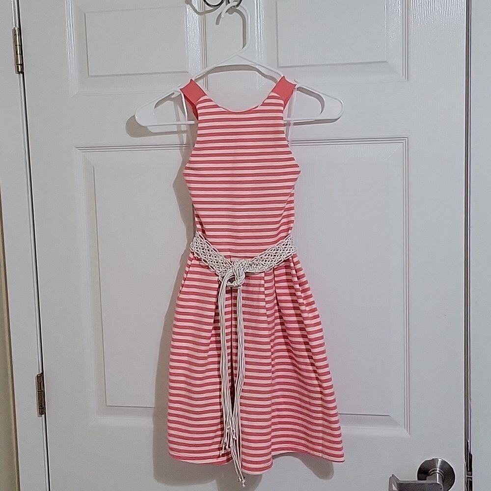 Authentic american heritage xs juniors pink and white striped dress